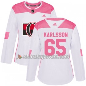 Ottawa Senators Dresy Erik Karlsson 65 Bílá 2017-2018 Adidas Růžová Fashion Authentic - Dámské